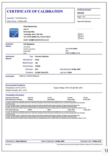 Calibration service special - calibration, *special